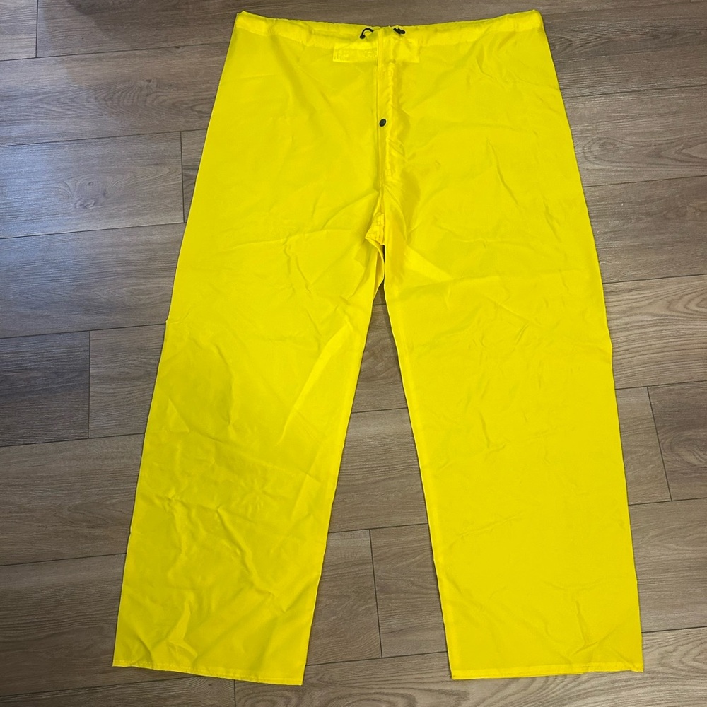 NASCO Yellow Rain Pants Large Waterproof Flame Resistant Workwear USA